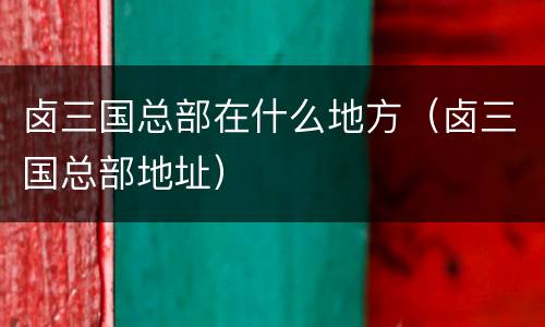卤三国总部在什么地方（卤三国总部地址）