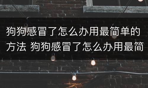 狗狗感冒了怎么办用最简单的方法 狗狗感冒了怎么办用最简单的方法吃药
