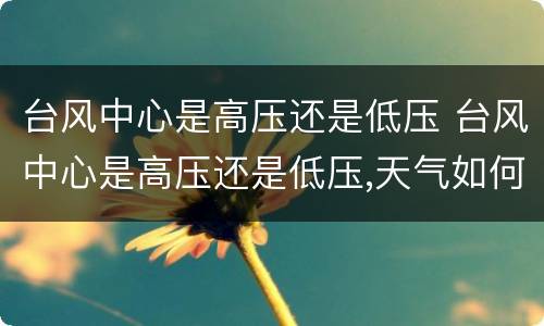 台风中心是高压还是低压 台风中心是高压还是低压,天气如何