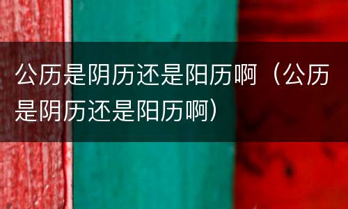 公历是阴历还是阳历啊（公历是阴历还是阳历啊）