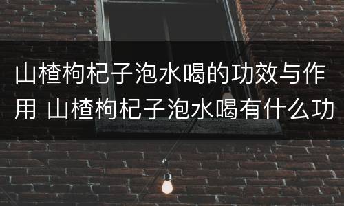 山楂枸杞子泡水喝的功效与作用 山楂枸杞子泡水喝有什么功效与作用