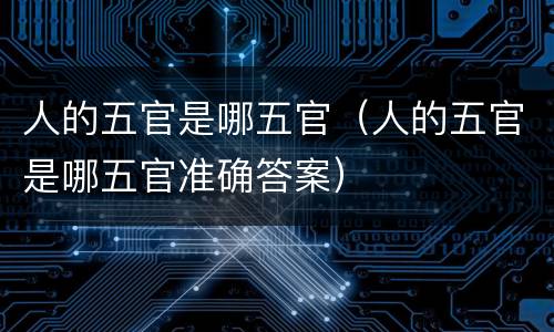 人的五官是哪五官（人的五官是哪五官准确答案）