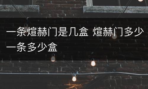 一条煊赫门是几盒 煊赫门多少一条多少盒