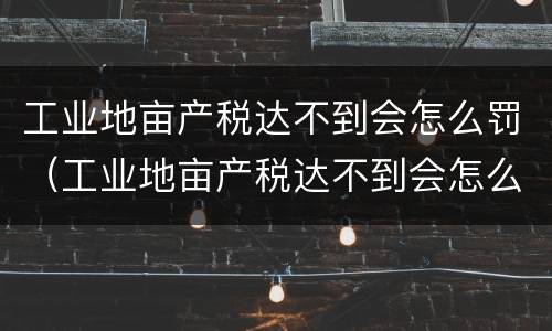 工业地亩产税达不到会怎么罚（工业地亩产税达不到会怎么罚款呢）