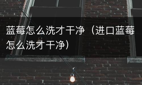 蓝莓怎么洗才干净（进口蓝莓怎么洗才干净）