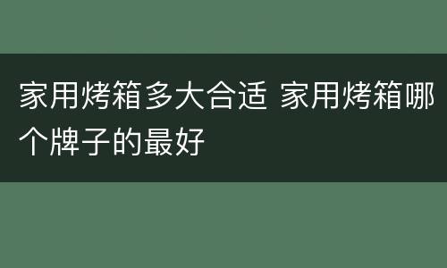 家用烤箱多大合适 家用烤箱哪个牌子的最好