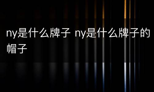 ny是什么牌子 ny是什么牌子的帽子