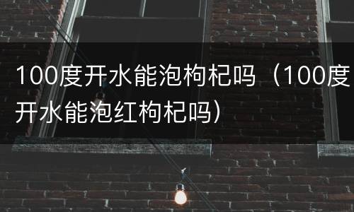 100度开水能泡枸杞吗（100度开水能泡红枸杞吗）