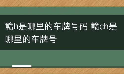 赣h是哪里的车牌号码 赣ch是哪里的车牌号