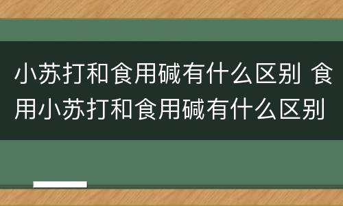 小苏打和食用碱有什么区别 食用小苏打和食用碱有什么区别
