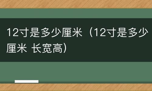 12寸是多少厘米（12寸是多少厘米 长宽高）