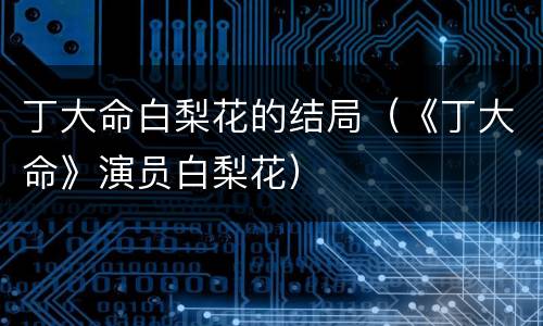 丁大命白梨花的结局（《丁大命》演员白梨花）