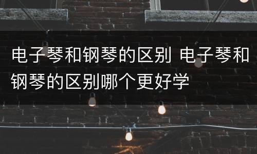电子琴和钢琴的区别 电子琴和钢琴的区别哪个更好学