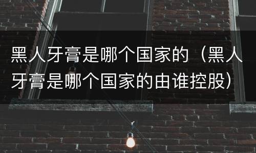 黑人牙膏是哪个国家的（黑人牙膏是哪个国家的由谁控股）
