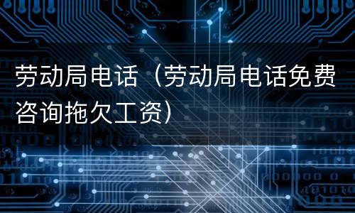 劳动局电话（劳动局电话免费咨询拖欠工资）