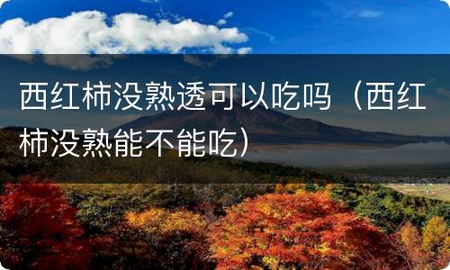 西红柿没熟透可以吃吗（西红柿没熟能不能吃）