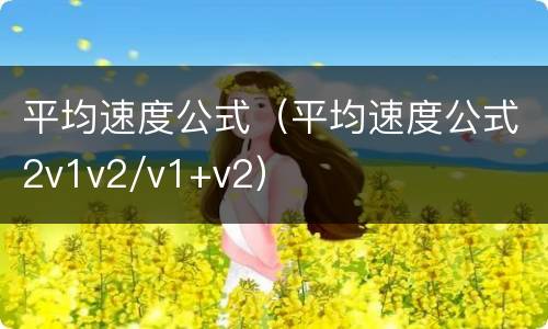平均速度公式（平均速度公式2v1v2/v1+v2）