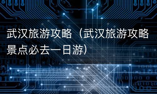 武汉旅游攻略（武汉旅游攻略景点必去一日游）