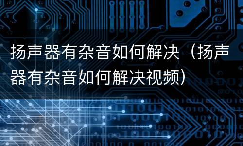 扬声器有杂音如何解决（扬声器有杂音如何解决视频）