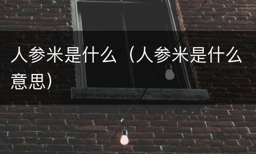 人参米是什么（人参米是什么意思）