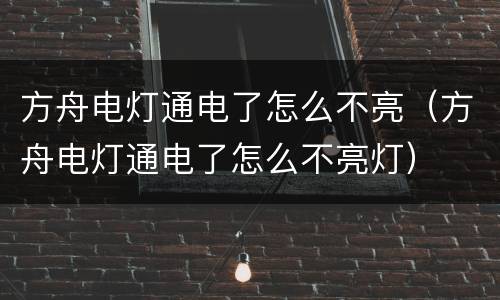 方舟电灯通电了怎么不亮（方舟电灯通电了怎么不亮灯）