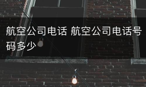 航空公司电话 航空公司电话号码多少