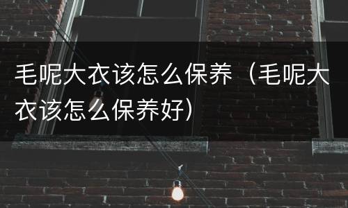 毛呢大衣该怎么保养（毛呢大衣该怎么保养好）