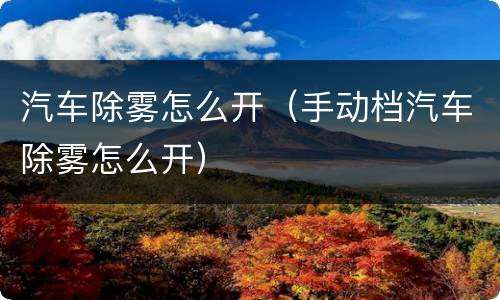 汽车除雾怎么开（手动档汽车除雾怎么开）