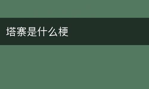 塔寨是什么梗