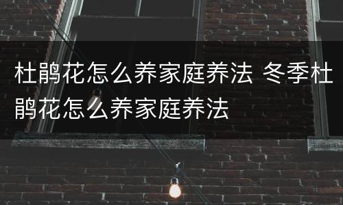 杜鹃花怎么养家庭养法 冬季杜鹃花怎么养家庭养法