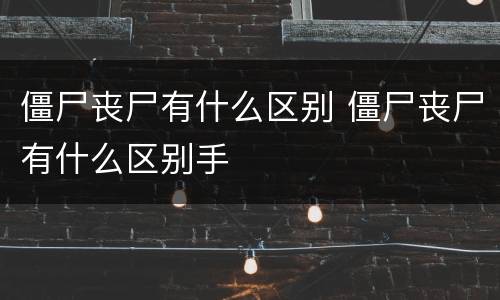 僵尸丧尸有什么区别 僵尸丧尸有什么区别手