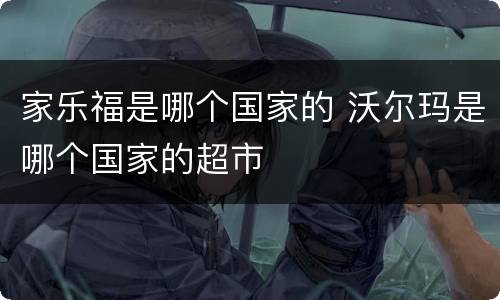 家乐福是哪个国家的 沃尔玛是哪个国家的超市