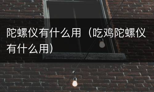 陀螺仪有什么用（吃鸡陀螺仪有什么用）