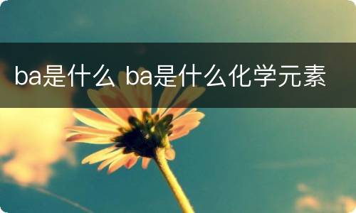 ba是什么 ba是什么化学元素