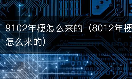 9102年梗怎么来的（8012年梗怎么来的）