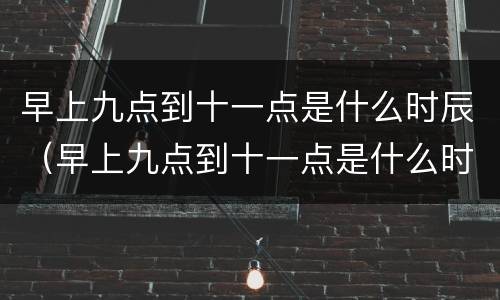 早上九点到十一点是什么时辰（早上九点到十一点是什么时辰出生）