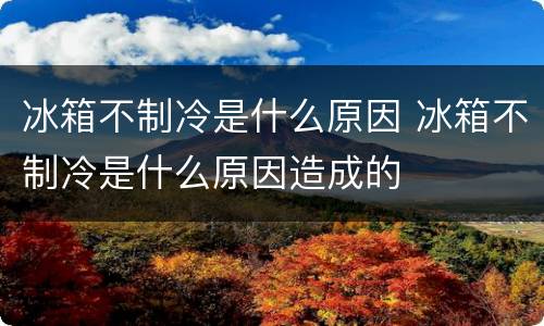 冰箱不制冷是什么原因 冰箱不制冷是什么原因造成的
