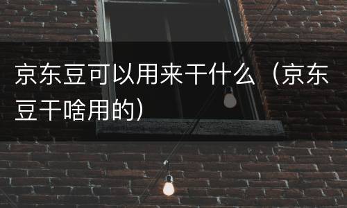 京东豆可以用来干什么（京东豆干啥用的）