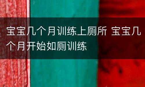 宝宝几个月训练上厕所 宝宝几个月开始如厕训练