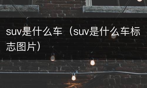 suv是什么车（suv是什么车标志图片）