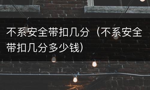 不系安全带扣几分（不系安全带扣几分多少钱）