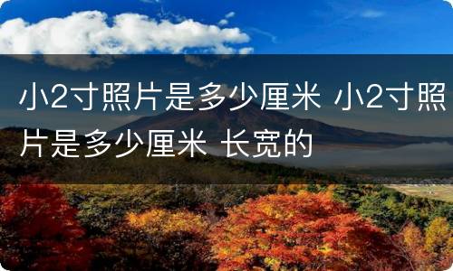 小2寸照片是多少厘米 小2寸照片是多少厘米 长宽的