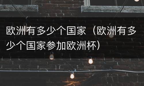 欧洲有多少个国家（欧洲有多少个国家参加欧洲杯）