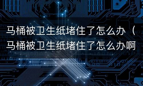 马桶被卫生纸堵住了怎么办（马桶被卫生纸堵住了怎么办啊）