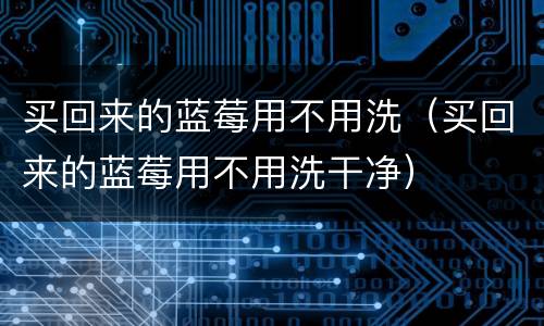 买回来的蓝莓用不用洗（买回来的蓝莓用不用洗干净）