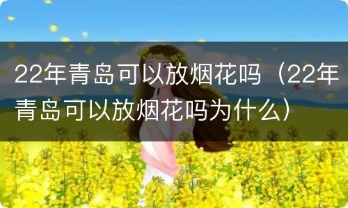 22年青岛可以放烟花吗（22年青岛可以放烟花吗为什么）