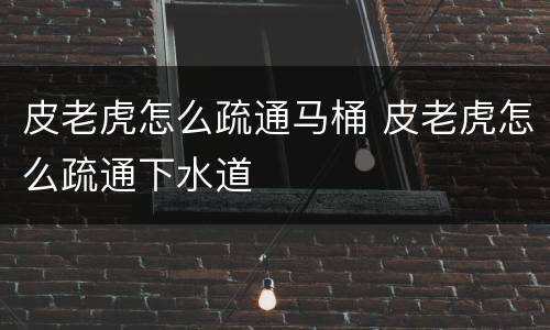 皮老虎怎么疏通马桶 皮老虎怎么疏通下水道