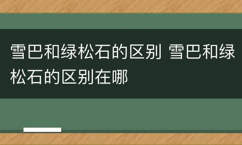 雪巴和绿松石的区别 雪巴和绿松石的区别在哪