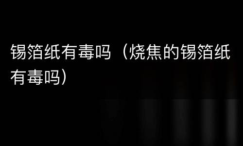 锡箔纸有毒吗（烧焦的锡箔纸有毒吗）