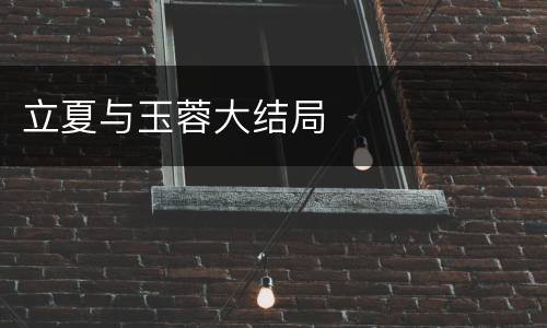 立夏与玉蓉大结局